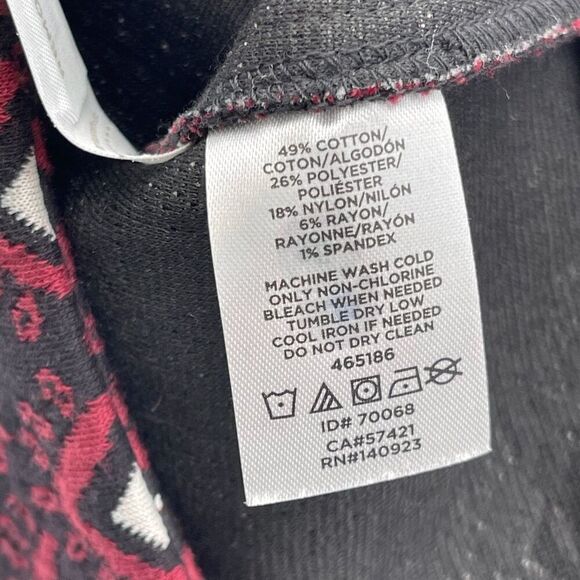 ANN TAYLOR LOFT Mini Skirt Size 4 Black Red A-Line Jacquard Geometric Print - Picture 3 of 14